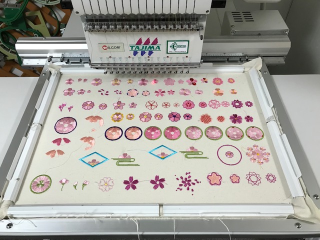 和柄刺繍CD企画　その6　桜デザインの試し縫い♪ その他いろいろ