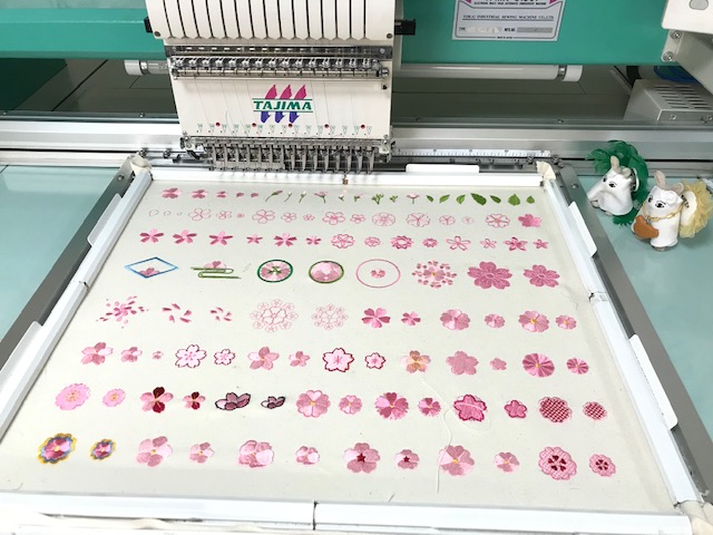 和柄刺繍CD企画　その20   鬼検品と試し縫い　桜と梅