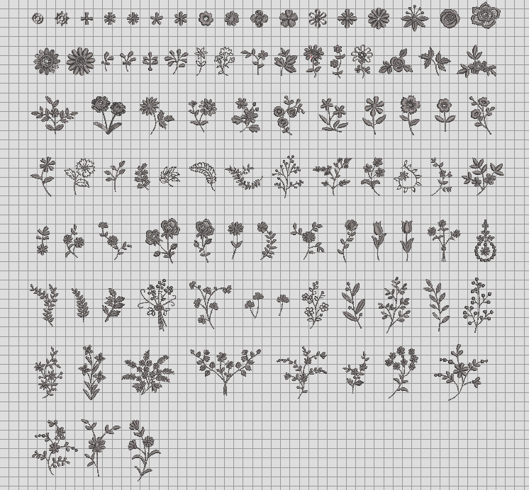 エレガント系刺繍データ制作・CD企画 その37　ボタニカルモチーフ刺繍♪