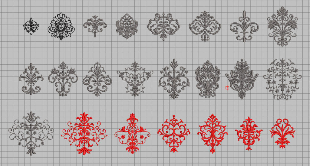 エレガント系刺繍データ制作・CD企画 その31ダマクス模様刺繍♪