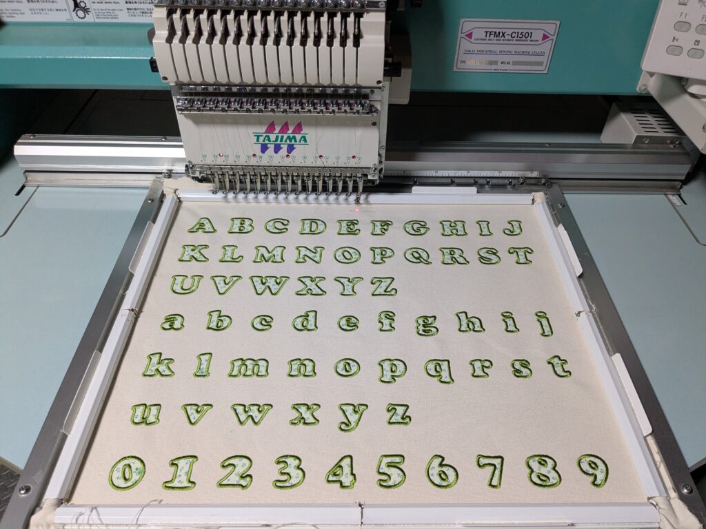 ハワイ＆ブライダルの新刺繍CD企画💖　その6 アップリケフォント試し縫い♪