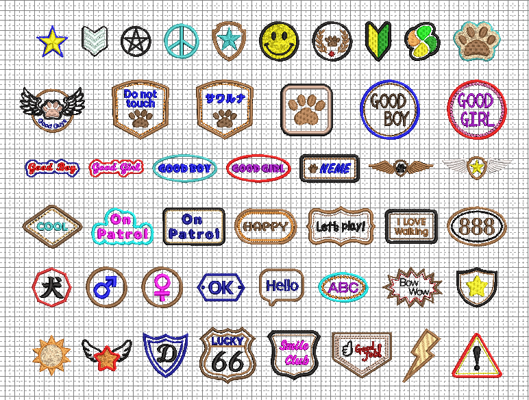 ワッペンの刺繍データ制作♪　色々♪