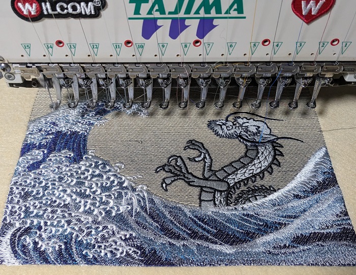 コツコツとデータ制作　龍の刺繍♪ その7